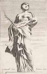 Figura feminina em pé, ca. 1739-40., c. 1739-40.