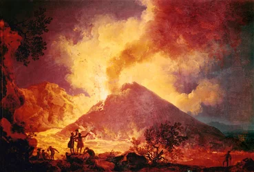 Erupção do Monte Vesúvio, Itália ... (óleo sobre tela)