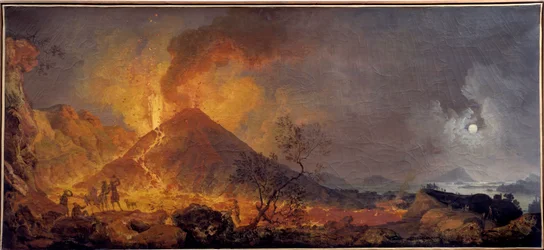 A erupção do Vesúvio em Nápoles Pintura de Pierre-Jacques (Pierre Jacques) Volaire (Le chevalier volaire) (1729-1802) Século XVIII Le Havre, Musee des Beaux Arts