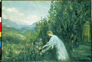 Mulher em um Jardim (Lady in the Garden). Pintura de Pierre Laprade (1875-1931)