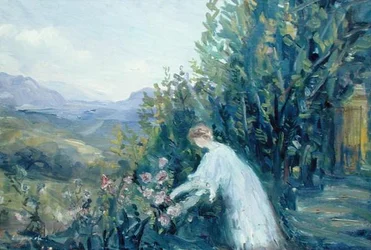 Mulher num Jardim, c.1909-10 (óleo sobre tela)