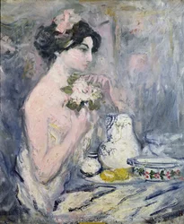 Mulher com um buquê