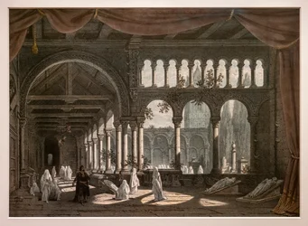 Robert, o Diabo, decorações para a segunda pintura do Acto III. 1831. Litografia