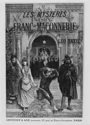 Ilustração da capa dos &39;The Mysteries of Freemasonry&39; de Leo Taxil