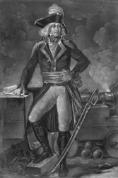 General Charles Pichegru (1761-1804) - Portrait en pied de Charles Pichegru (1761-1804), general en chef des armes du Nord, de Sambre et Meuse, de Rhine et de Moselle" Gravura de Pierre Michel Alix (1762-1817), de Alexandre Evariste FRAGONARD (1780-185