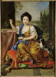 Anne de Bourbon, chamada Mademoiselle de Blois, filha de Luís XIV e de Mlle ... (pintura sobre tela)