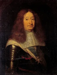 Retrato de César, Duque de Vendome e Beaufort (1594-1665), Superintendente de Pintura de Navegação por Pierre Mignard (1612-1695) Sol do século XVII. 0,81x0,63 m Versailles, msueee du chateau