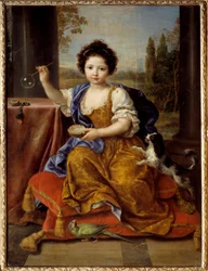 Retrato de Louise Marie de Bourbon, Mademoiselle de Tours Duquesa de Orleans (1674-1681) Pintura de Pierre Mignard (1612-1695) 1692 Sol. 1,32x0,96 m