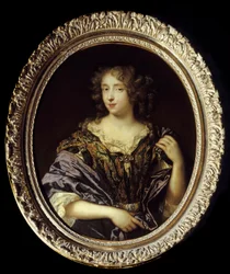 Retrato de Madame de Saint Germain. Helene Ferrand, filha de um conselheiro no parlamento de Paris, esposa de Louis Foucault, Marquês de Saint Germain Beaupre; morreu aos 34 anos de idade entre 1681 e 1691. Pintura de Pierre Mignard (1612-1695)