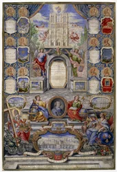 Alegoria da Igreja de Paris por ocasião da Revogação da Editora de Nantes em 18/10/1685 o pai de Jouvency fez um sermão no colégio de Clermont em dezembro de 1685 em medalhão o arqui-heveque de Paris, Harlay de Chanvallon que incentiva