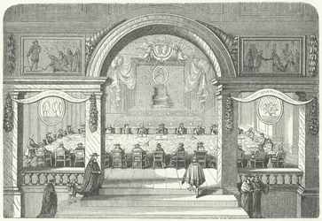 Reunião da Academie Francaise des Sciences no Louvre