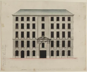 Fachada do Mont-de-Piété na rue des Blancs-Manteaux