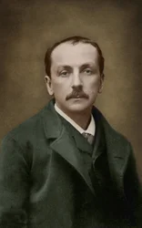 Retrato do compositor francês Edmond Audran (1840/1842-1901) Fotografia de Pierre Petit. Em direção a 1886