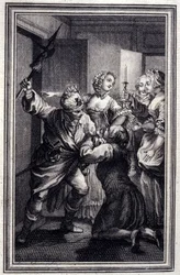 La Gageure des trois commeres - in "Tales et nouvelles en vers" de Jean La Fontaine. 1776. Ilustração de P.P. Choffard.
