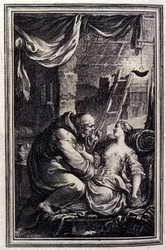 O Diabo no Inferno - em "Contos e contos em verso", de Jean La Fontaine. 1776. Ilustração de P.P. Choffard.