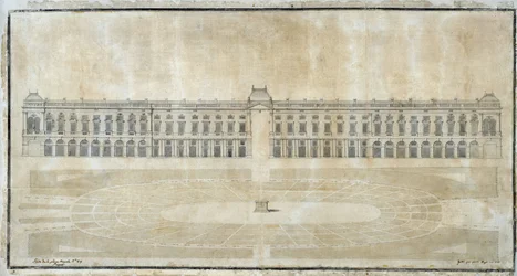 Arquitetura: "Projeto da Praça Royale para Marselha, elevação interior" 1686 (desenho)