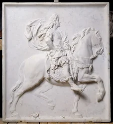 Baixo relevo representando Luís XIV (1638-1715) a cavalo (escultura)