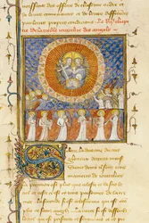 Detalhe de uma página de "De Proprietatibus Rerum", de Bartholomeus Anglicus, na tradução francesa de Jean Corbechon, c.1390