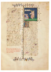 Página de "Propriedades das coisas", de Bartholomew, o inglês, na tradução francesa de Jean Corbechon, c.1390