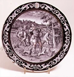 Placa de Limoges, um dos 12 conjuntos que representam os meses do ano.