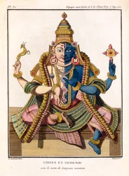Hari-Hara, de &39;Journey to India and China&39; de Pierre Sonnerat, gravado por Poisson, publicado em 1782