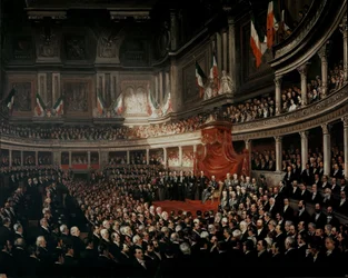 A sessão de abertura do primeiro parlamento italiano (pintura)