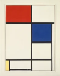 Composição com azul, vermelho e amarelo