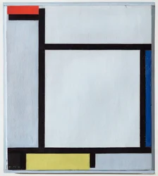 Composição com vermelho, azul, preto, amarelo e cinza, 1921