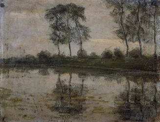 Árvores junto ao rio Gein, de Piet Mondrian (1872-1944). Países Baixos, século XX.