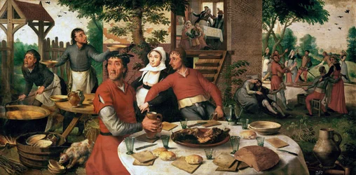 Fete villageoise - Festival Village - Pieter Aertsen (1508-1575). Óleo sobre madeira