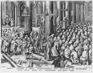 A Fé, gravada por Hieronymus Cock (c. 1510-70)