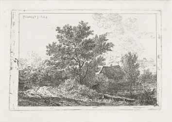 Paisagem com casa de campo