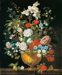 Julho, de Os Doze Meses de Flores, um calendário floral de naturezas mortas