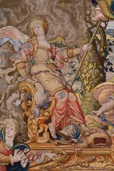 Tapeçaria flamenga. Série Os sete pecados capitais: Vaidade (orgulho). O cartunista Pieter Coecke van Aelst. Atelier de Bruxelas. Ca 1542-1544.