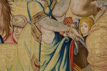 Tapeçaria flamenga. Série Os sete pecados capitais: Vaidade (orgulho). O cartunista Pieter Coecke van Aelst. Atelier de Bruxelas. Ca 1542-1544.
