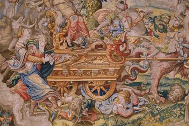 tapeçaria flamenga. Série Os sete pecados capitais: Vaidade (orgulho). O cartunista Pieter Coecke van Aelst. Atelier de Bruxelas. cerca de 1542-1544.