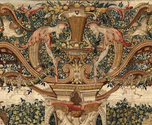 Vertumnus e Pomona: Vertumnus transformado em poda, c.1550 (ouro, lã e seda)