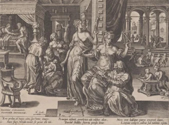 Nascimento infantil, de The Course of Human Life, 1570.