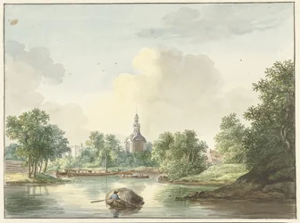 O Hogerwoerdse Poort em Leiden visto do Singel
