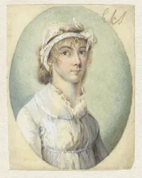 Retrato de uma jovem, de três quartos para a direita