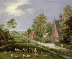 Paisagem da Aldeia (óleo em cobre)