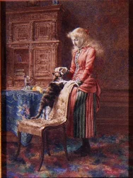 Menina com um gato