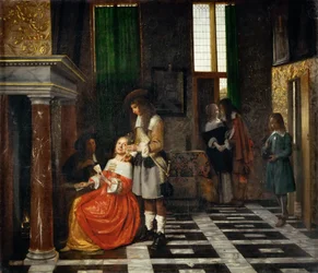 Jogadores de cartas em um interior opulento