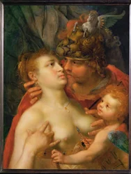 Marte, Vénus e Amor (pintura sobre madeira de carvalho)