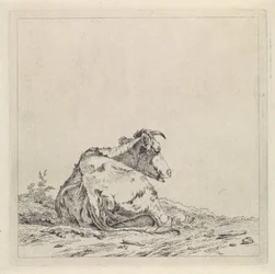 Paisagem com vaca deitada