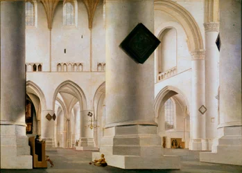 Interior da Grande Igreja de Pintura de Haarlem de Pieter Saenredam (1597-1665) (ec.holl.) 1636-1637 Sol. 59x81 cm Londres, galeria nacional
