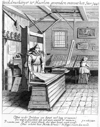 A Bindery de Laurens Janszoon Koster, de &39;Descrição e o louvor de Haerlem&39;, publicado em 1628