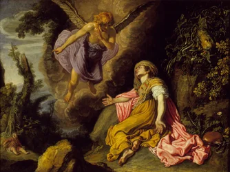 Agar e o Anjo, 1614 (óleo sobre madeira)