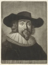 Retrato de um homem de chapéu e colarinho