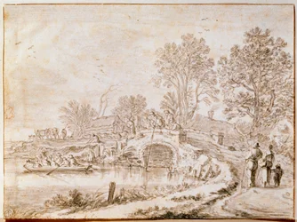Ponte sobre um canal mês de maio de 1656